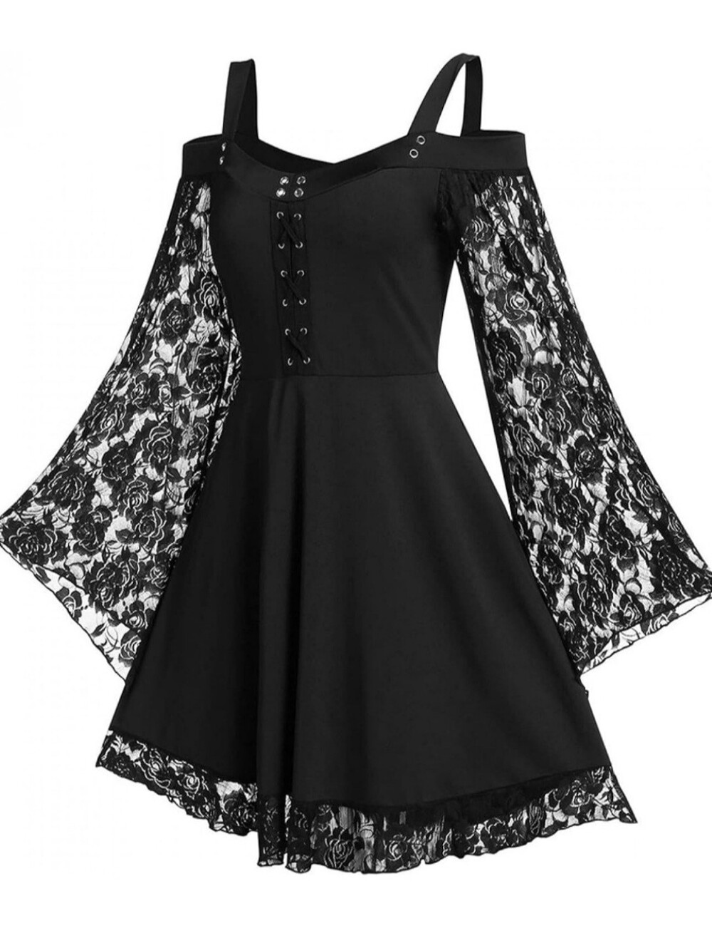 Gothic Vintage Lace Women Dress (Size XXL)